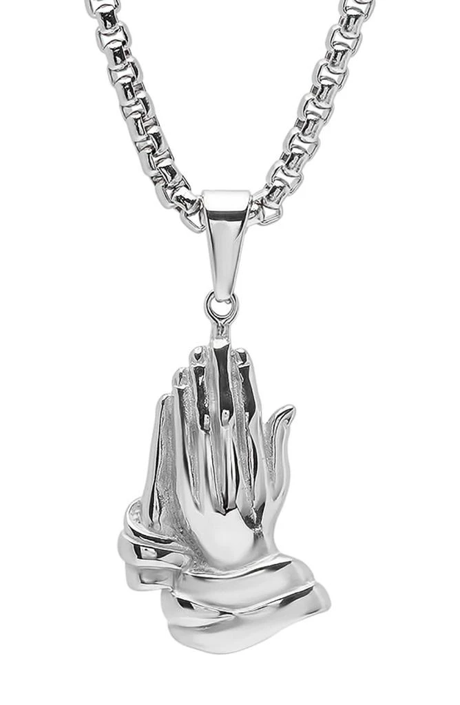 HMY JEWELRY Men's Prayer Hand Pendant Necklace 1