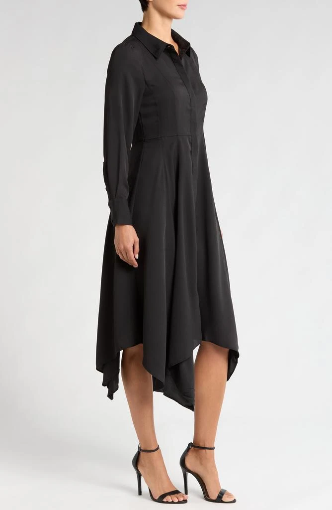 Halogen Sharkbite Hem Long Sleeve Button-Up Maxi Shirtdress 3