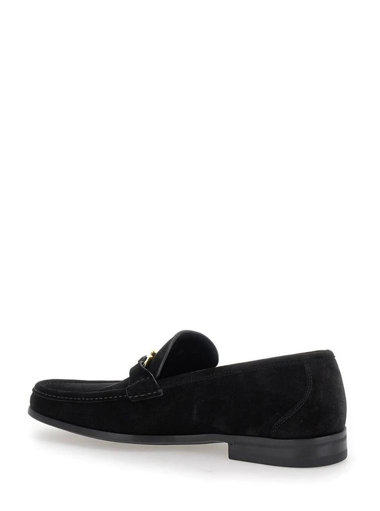 Salvatore Ferragamo 'Grandioso 2' Black Loafers With Gancini In Suede Man 3