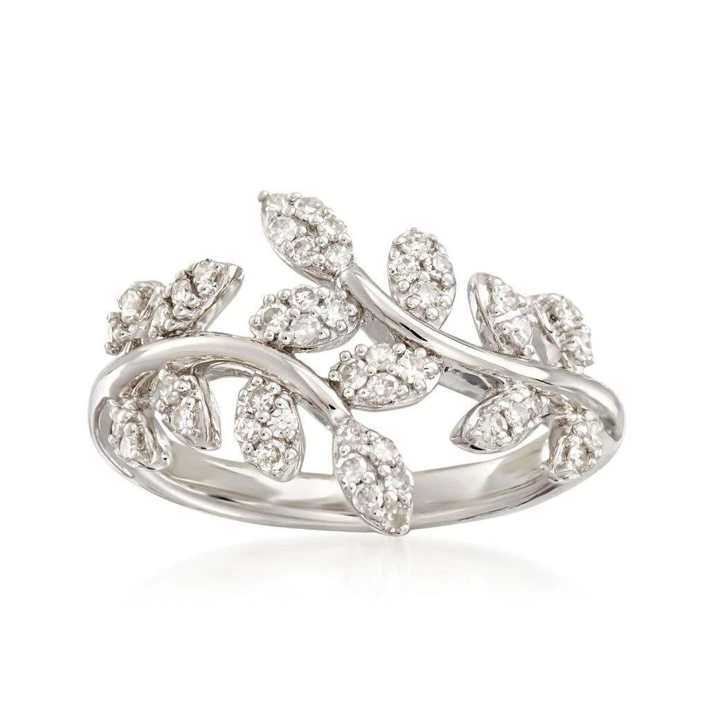 Ross-Simons Diamond Laurel Leaf Bypass Ring in Sterling Silver 1