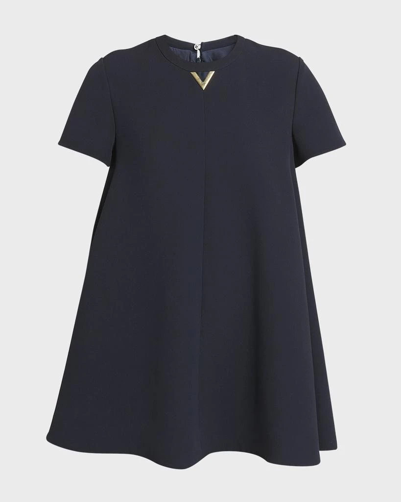 Valentino V-Logo Short-Sleeve Mini Shift Dress 1