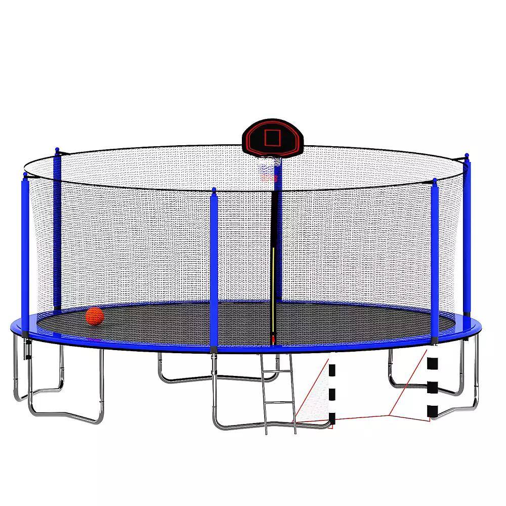 Streamdale Furniture Streamdale 16FT Trampoline w/ Basketball, Ladder, Enclosure 
Soccer Goal