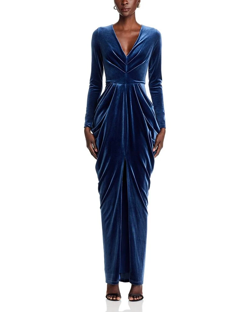 Black Halo Finnegan Draped Velvet Gown 7