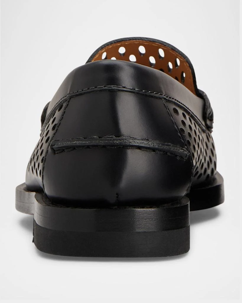 Tod's Perforated Leather Driver Penny Loafers 4
