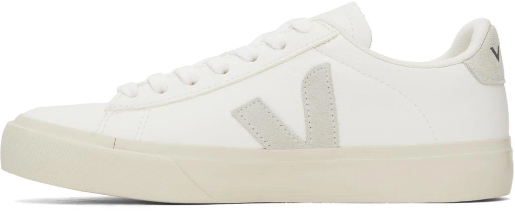 Veja White & Gray Campo Leather Sneakers 3