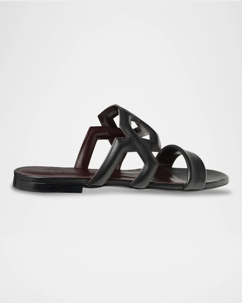 Bougeotte Leather Link Flat Slide Sandals 2