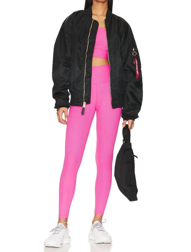 Year Of Ours Ribbed High High Legging In Hot Pink 4