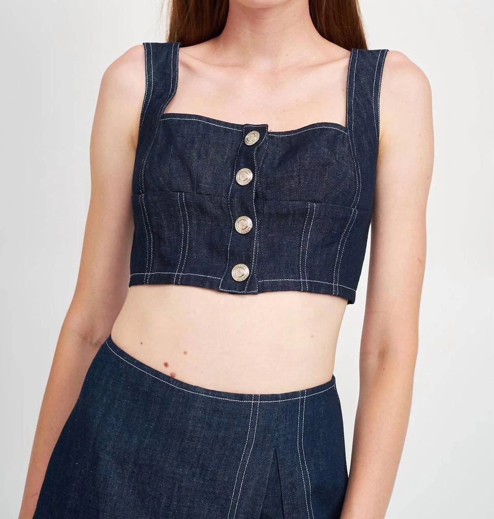 En Saison En Saison - Landes Denim Bustier Crop Top