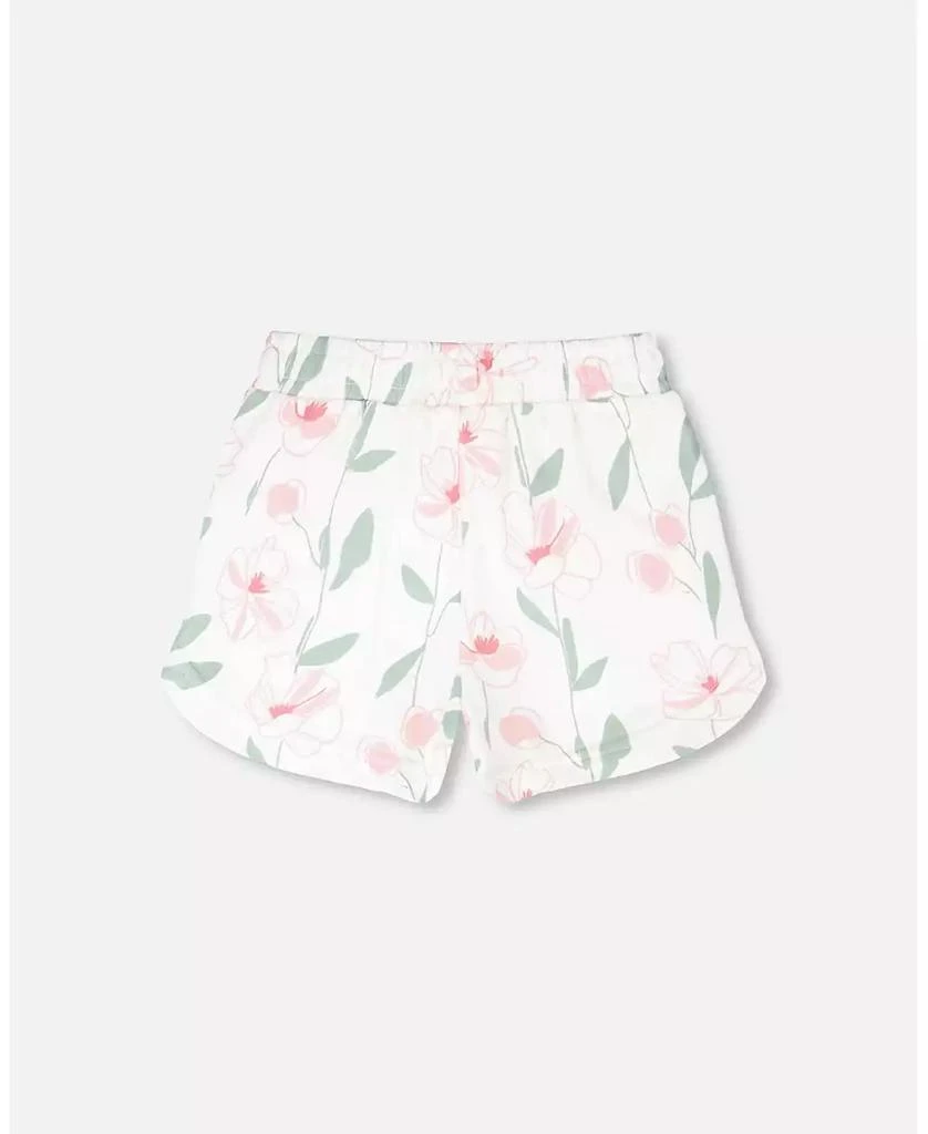 Deux par Deux Toddler Girls French Terry Shorts Printed Flowers 4