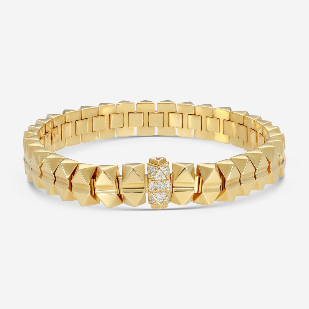 Roberto Coin Roberto Coin Obelisco 18K Yellow Gold Diamond Accents Narrow Bangle Bracelet 8883023AYLBX