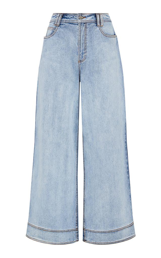 Aje Aje - Embrace Low-Waisted Cotton Wide-Leg Jeans - Medium Wash - AU 12 - Moda Operandi