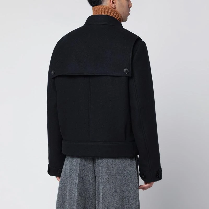 Dries Van Noten Short navy wool coat 3
