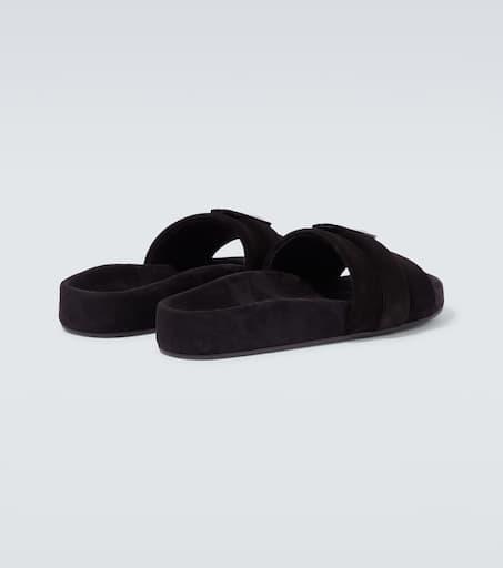 【Christian Louboutin】 Varsimule Bizz logo suede slides Christian Louboutin Varsimule Bizz logo suede slides
