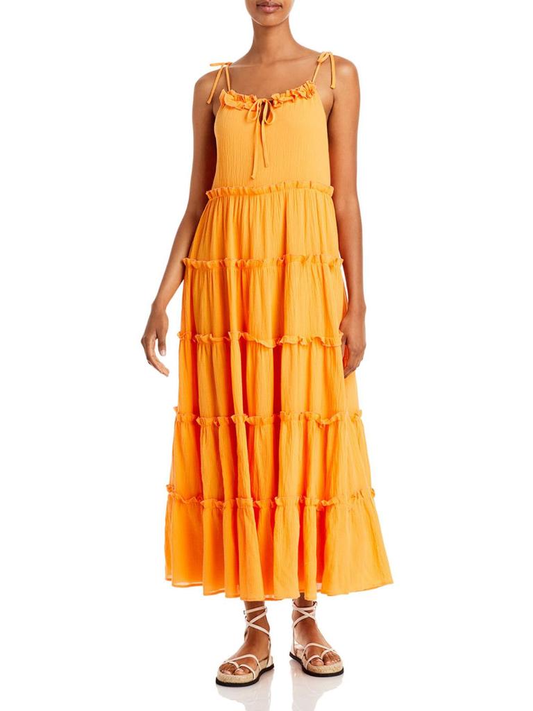 Charlie Holiday Womens Ruffled Long Maxi Dress