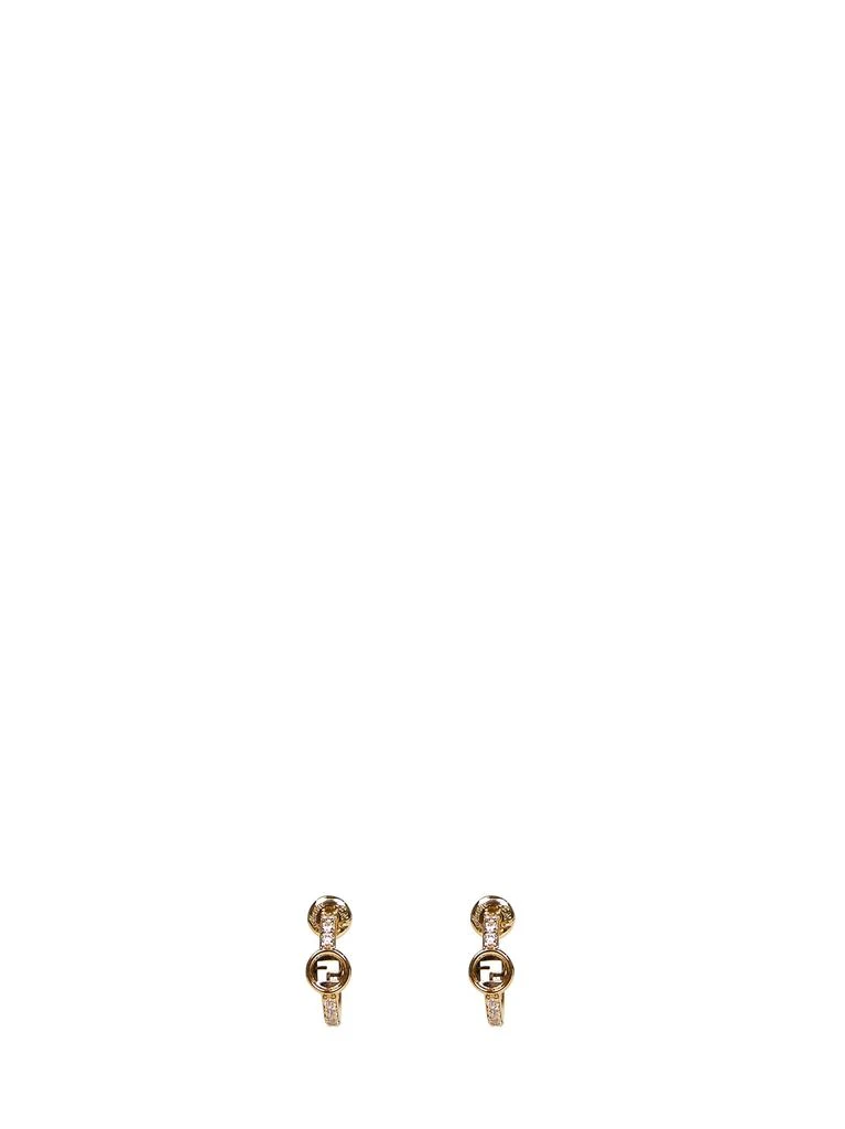 Fendi FENDI | Gold crystal-embellished Fendi EverRound earrings | Women | PZ