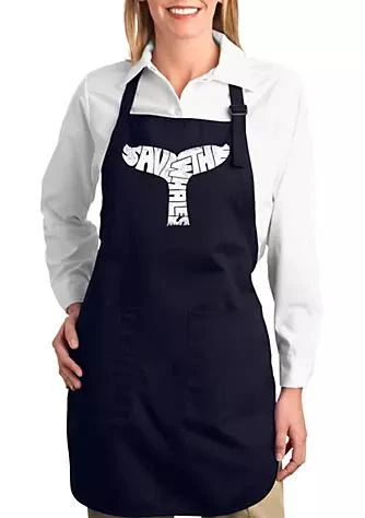 LA Pop Art Full Length Word Art Apron - Save The Whales