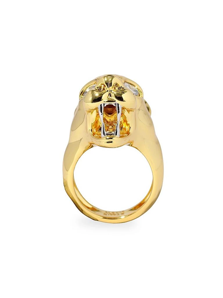 Alexis Bittar Two-Tone 
Glass Crystal Panther Head Ring 4
