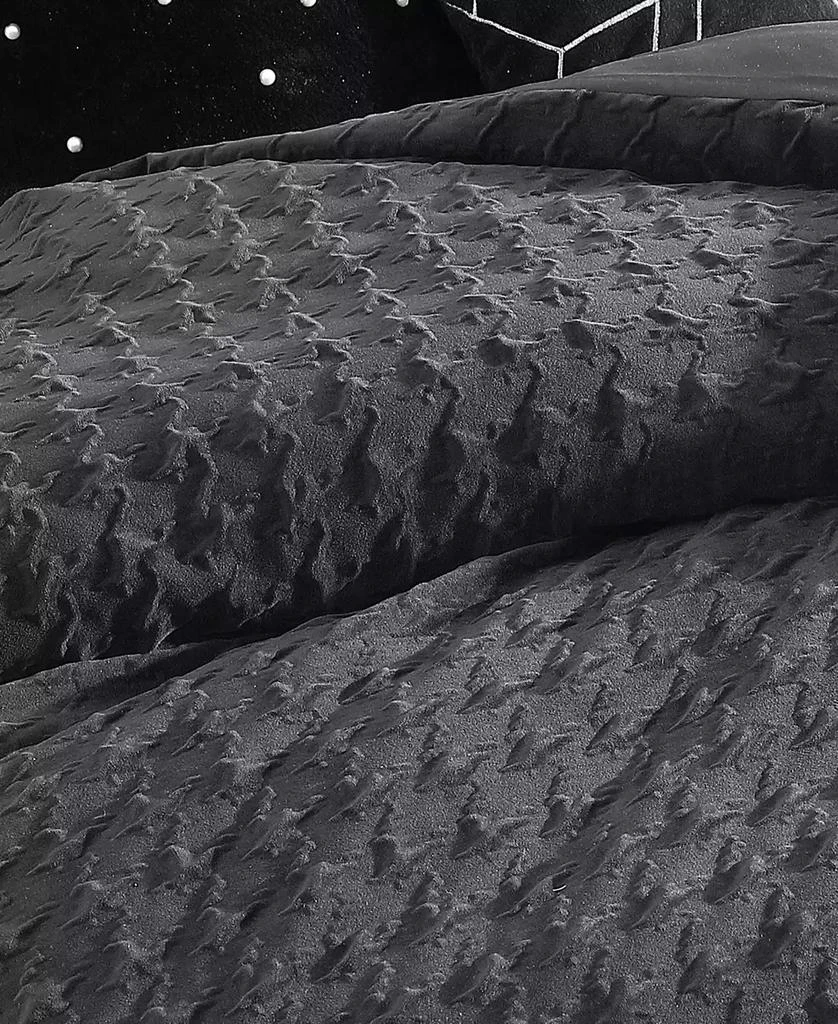 Karl Lagerfeld Paris Velvet Houndstooth 3 Piece Duvet Cover Set 6
