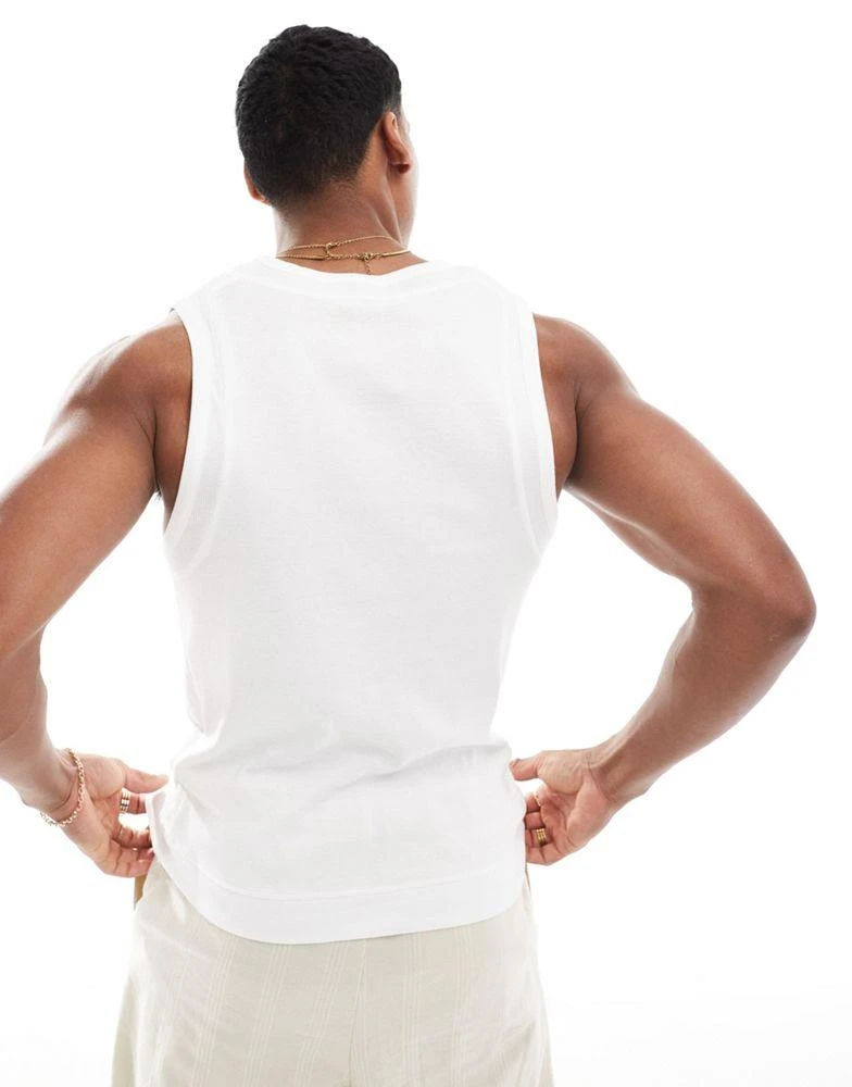 ASOS ASOS DESIGN muscle fit vest with panel detail in white 2