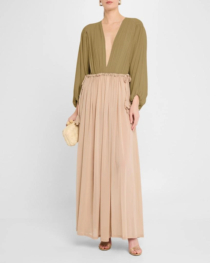 PHILOSOPHY di LORENZO SERAFINI Gathered Silk Maxi Skirt 2