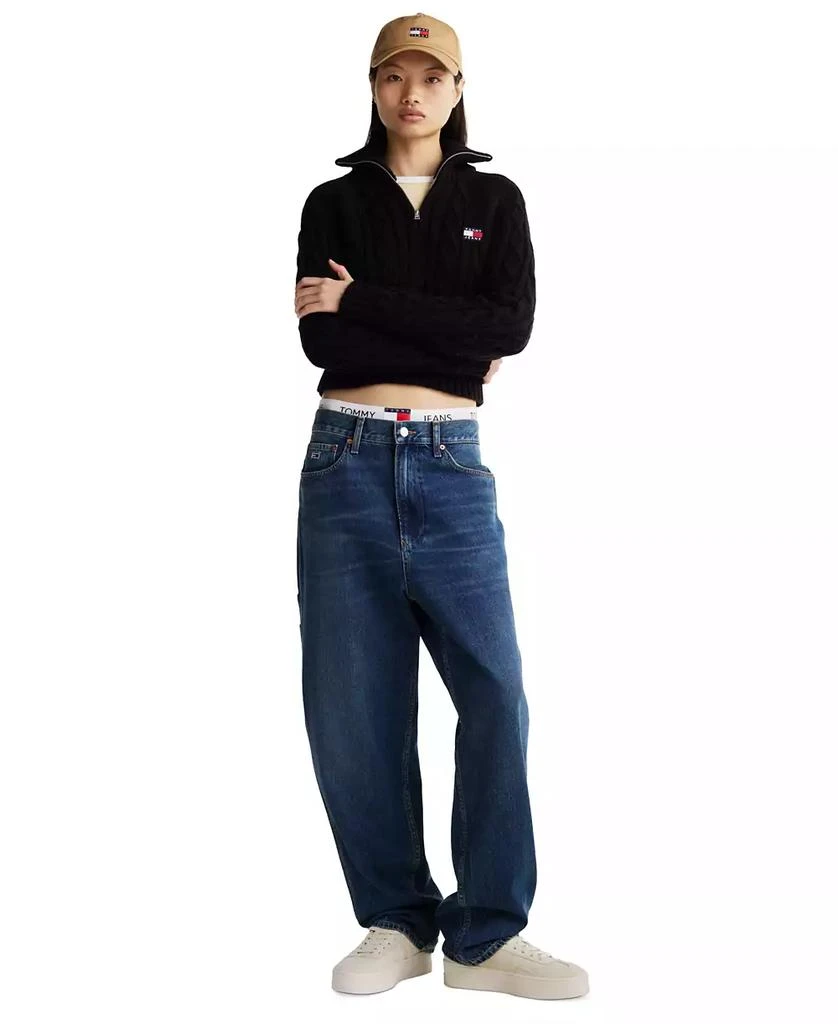 Tommy Jeans Women's Quarter-Zip Cable-Knit Sweater 4
