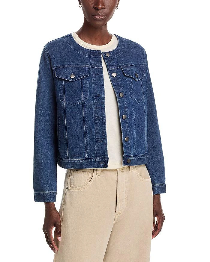 Eileen Fisher Round Neck Jean Jacket