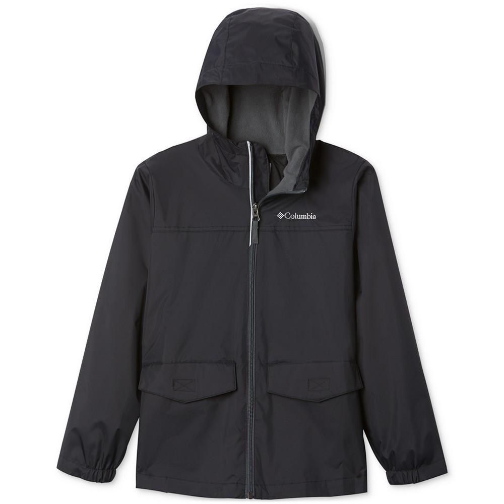 Columbia Big Boys Rain-Zilla Fleece-Lined Full-Zip Hooded Rain Jacket