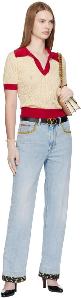 Valentino Beige Flax Linen Polo 4