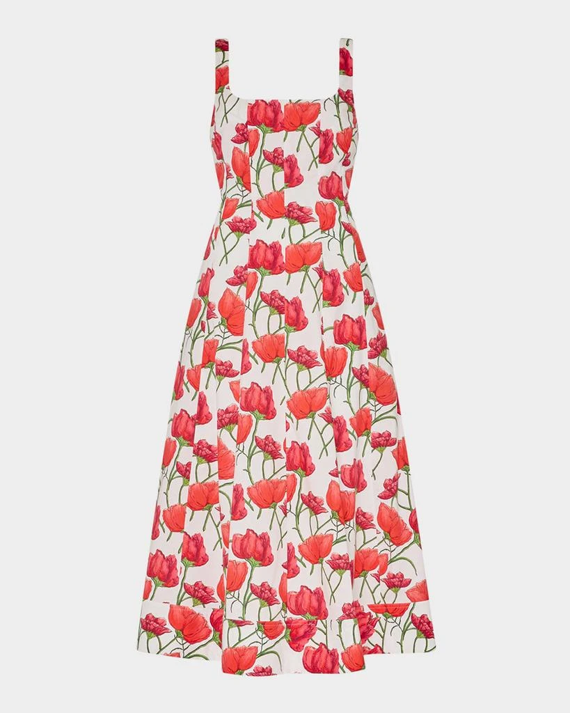 pleated a line midi dress Sleeveless Deep V-Neck Pleated A-Line Midi Dress for Wedding Guest