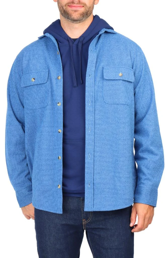 TailorByrd Micro Houndstooth Overshirt with Faux Suede Trim 4