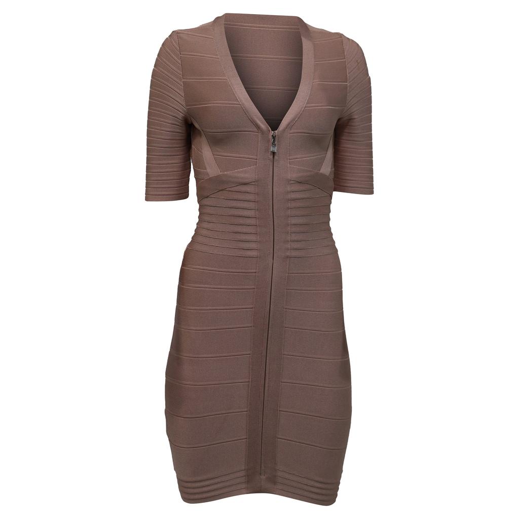 Herve Leger Bandage Mini Dress in Pink Rayon