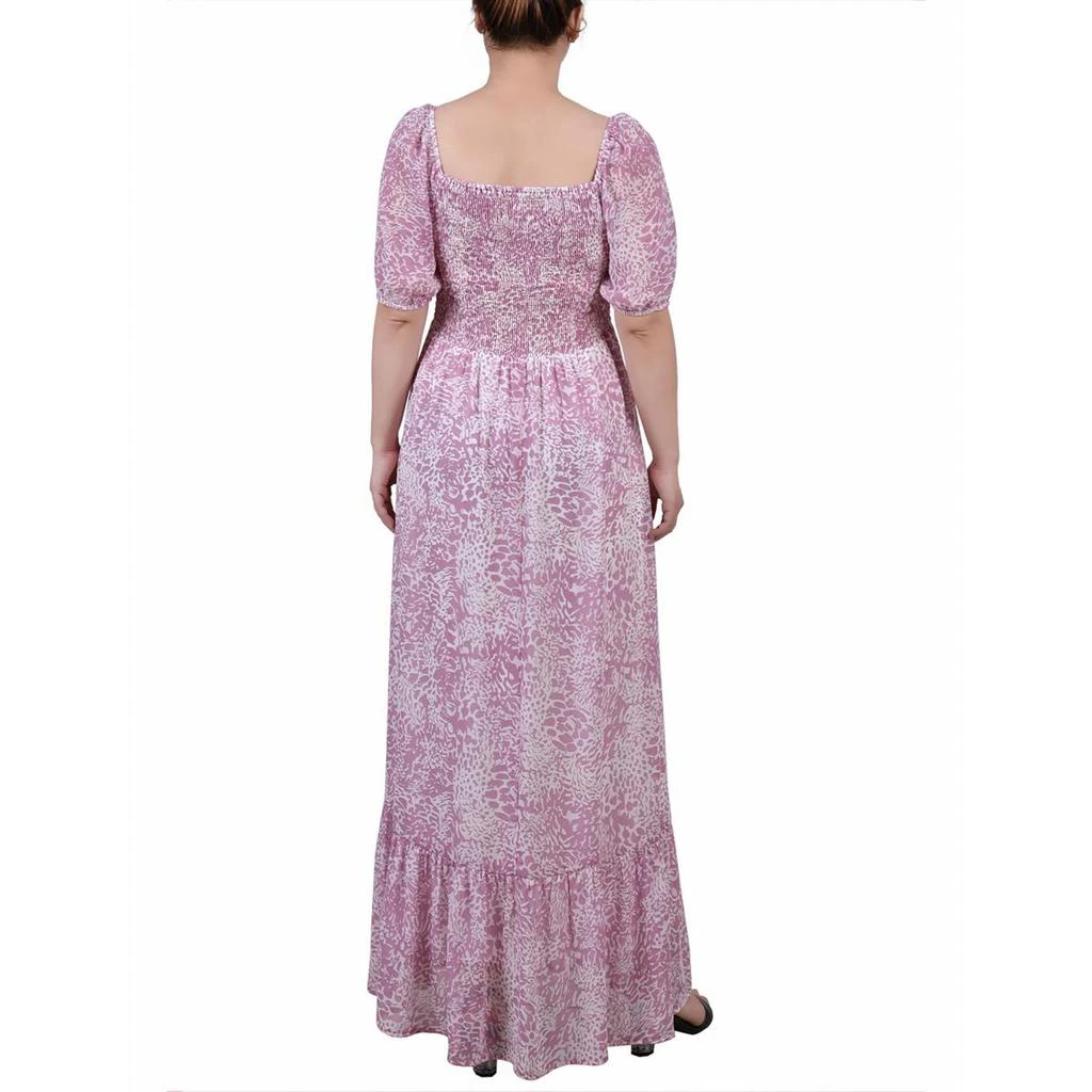 NY Collection Petites Womens Printed Chiffon Maxi Dress 2