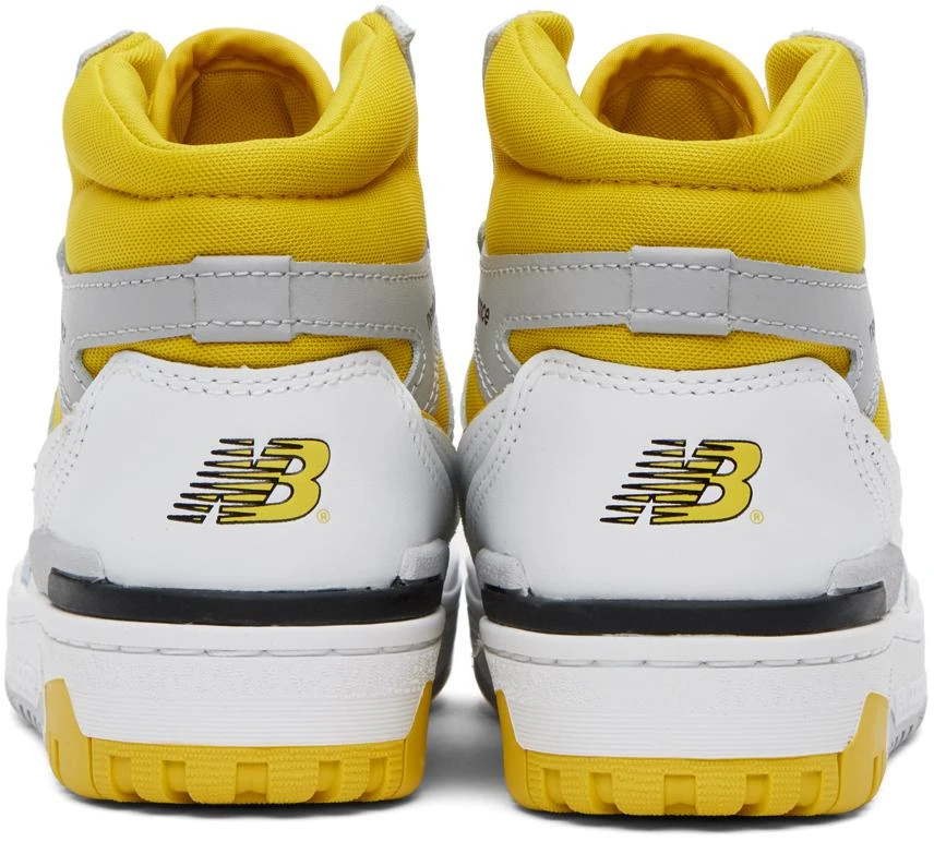 New Balance White & Yellow 650 Sneakers 2