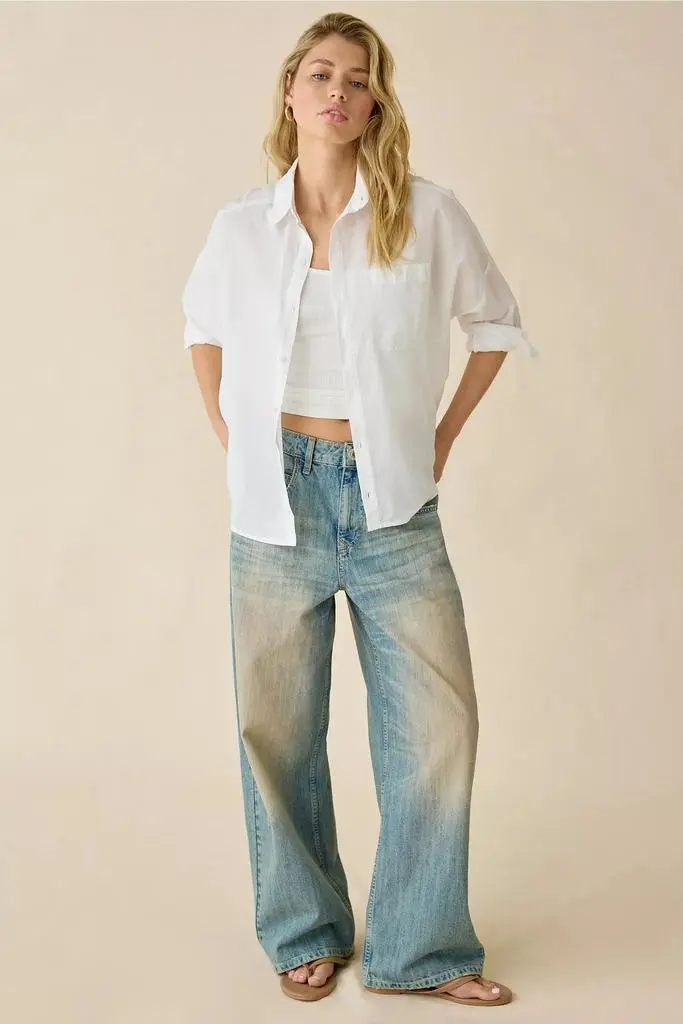 BDG BDG Alex Breezy Cotton Oversized Button-Down Shirt 5