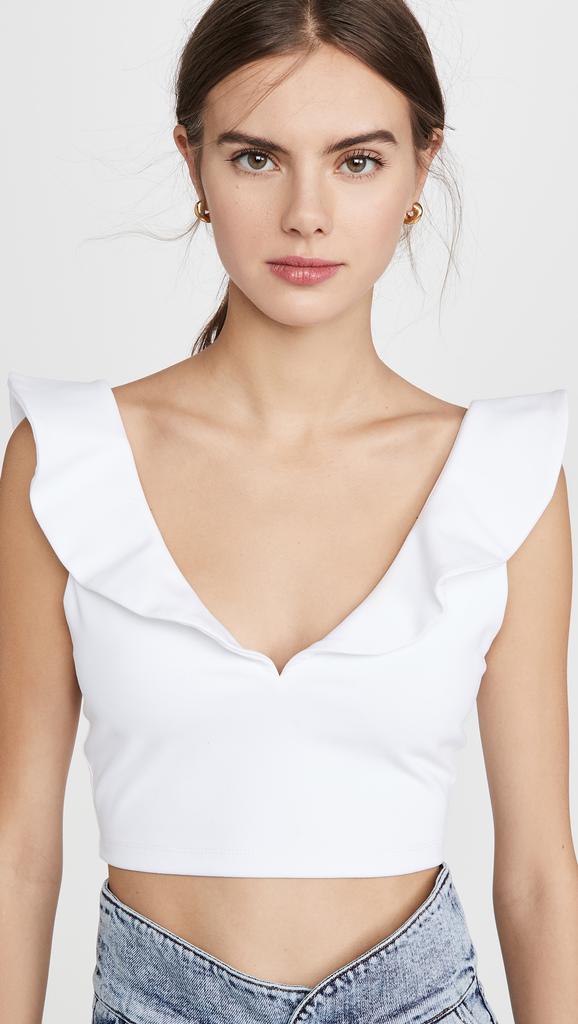 Susana Monaco Ruffled Crop Top