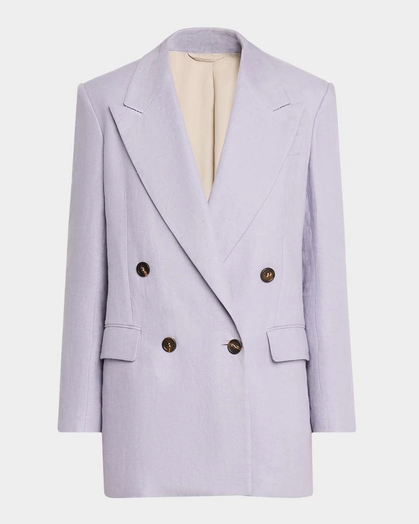 Brunello Cucinelli Double-Breasted Linen Gabardine Blazer 1