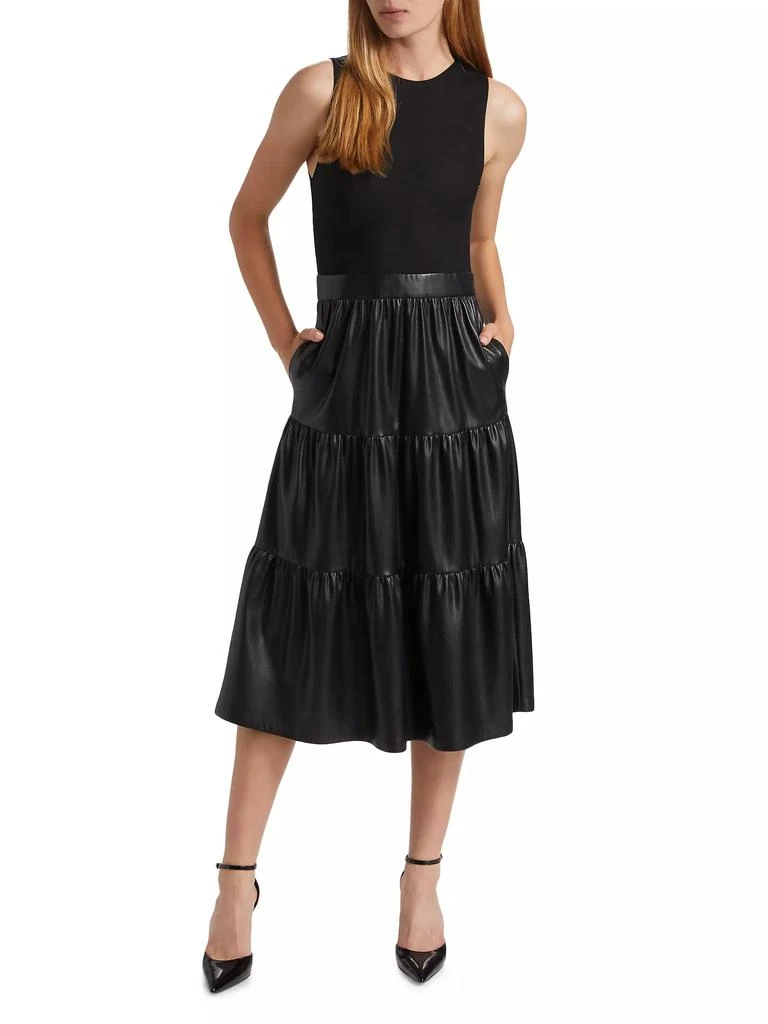 shirt midi dresses Blue Stripe Cotton Pleated Midi Dress - Shirt Dresses