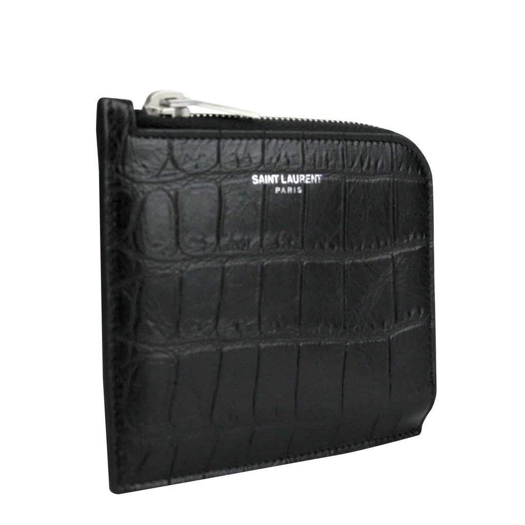 Yves Saint Laurent Men
s Imprint Leather Crocodile Card Case 2