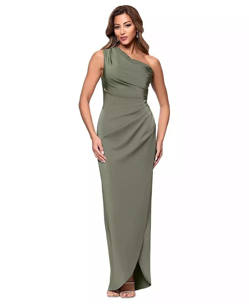XSCAPE Women's Asymmetric One-Shoulder Satin Gown 1