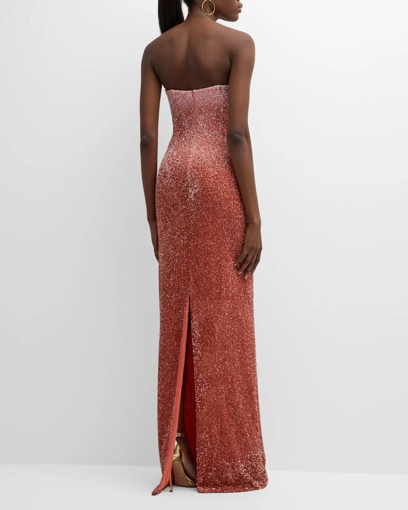 Pamella Roland Strapless Ombre Sequin Gown with Oversized Crystals 6
