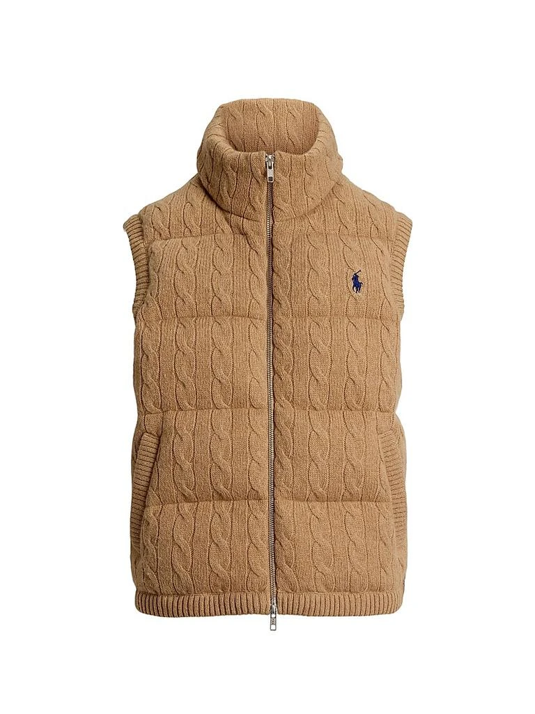 Ralph Lauren Cable-Knit Wool-Cashmere Quilted Vest