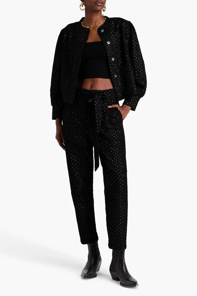 ANTIK BATIK Talido embellished velvet tapered pants 2