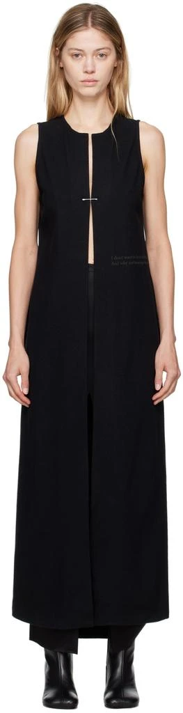 MM6 Black Open Front Wool Vest 1