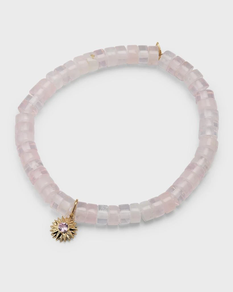 Sydney Evan 14K Yellow Gold Solar Compass Pink Sapphire Charm Bracelet 1