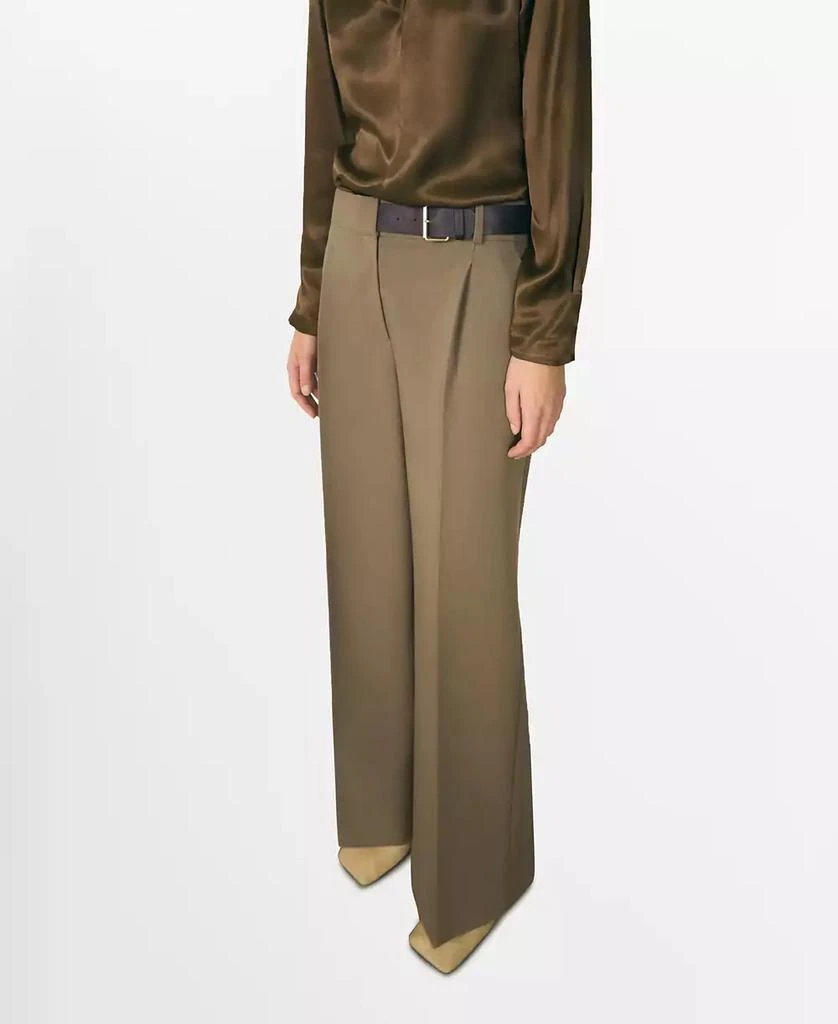 Mango Women's Belt Straight-Fit Pants 12