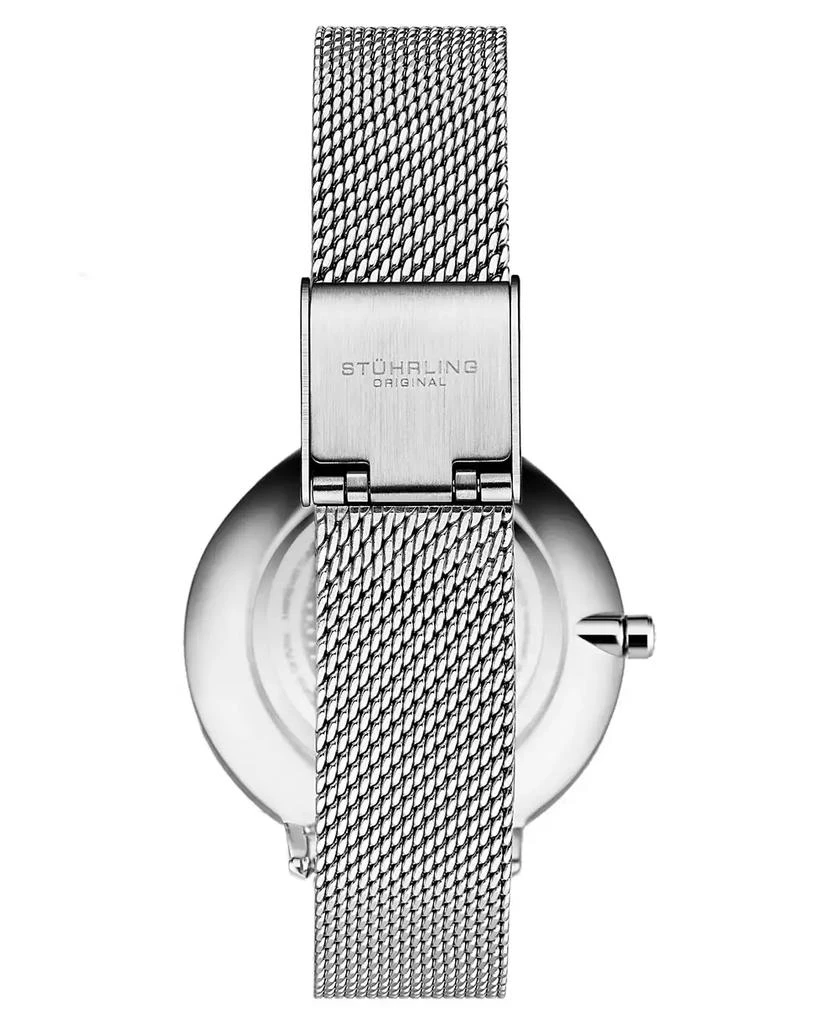 Stuhrling Women's Quartz Silver-Tone Mesh Strap Watch 34mm 2