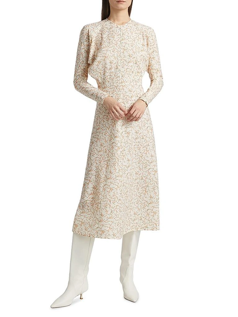 Victoria Beckham Floral Sable Cady Dolman-Sleeve Midi-Dress 3