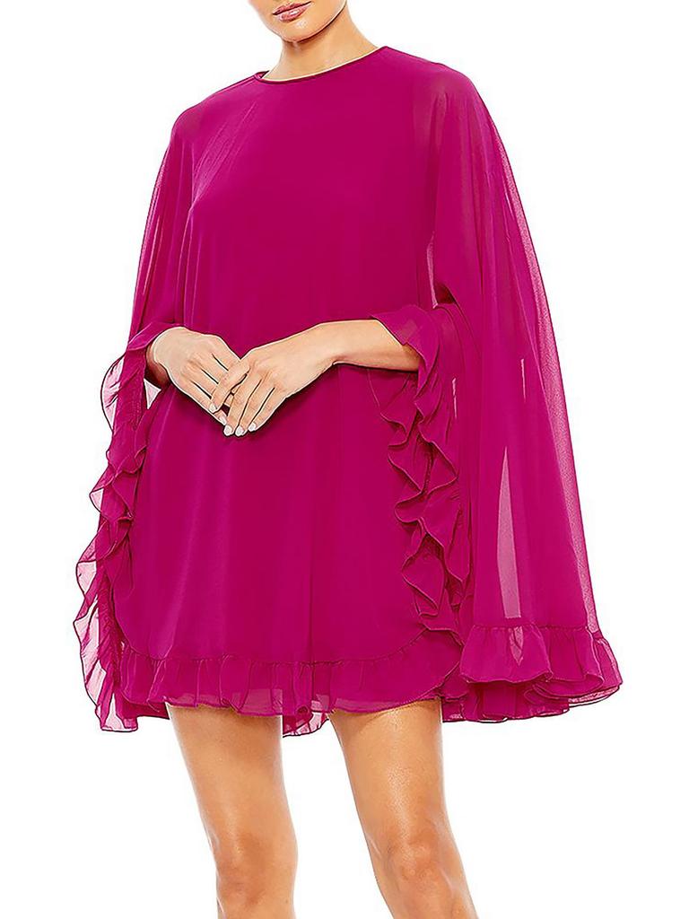 Ieena for Mac Duggal Womens Cape Short Mini Dress