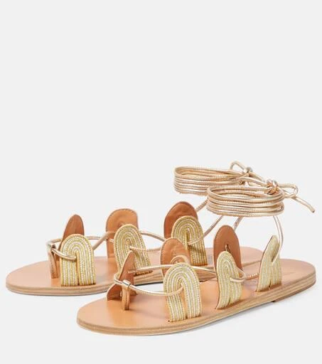ANCIENT GREEK SANDALS Aristides metallic leather sandals 5