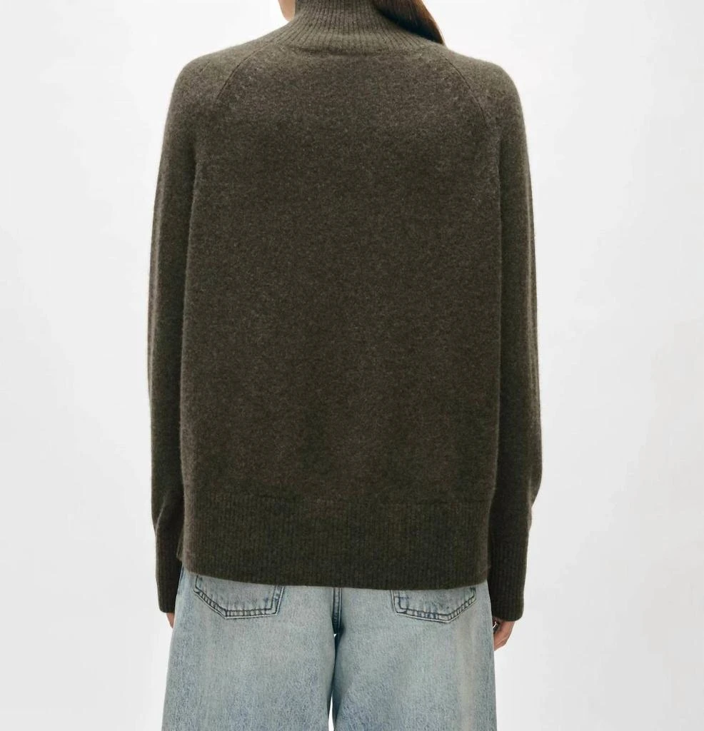 White + Warren White + Warren - Cashmere Rib Trim Standneck Sweater 2